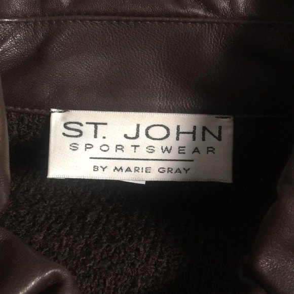 St. John vintage leather sweater jacket - Picture 5 of 8